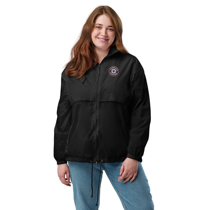Compass Coffee Unisex Windbreaker Black