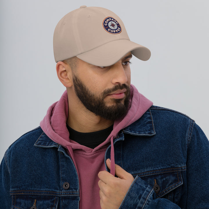 Compass Coffee Classic Dad Hat in Stone