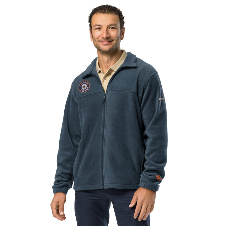 Compass Coffee Unisex Columbia Fleece Jacket Collegiate Navy