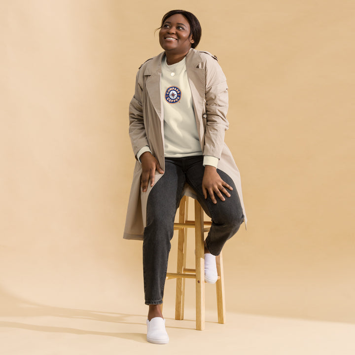 Compass Coffee Unisex Premium Sweatshirt in Bone 
