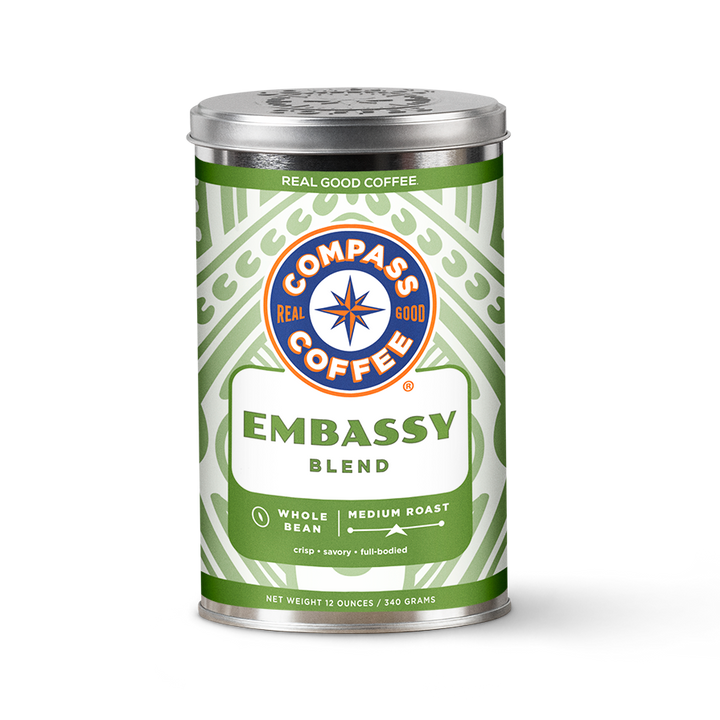 embassy blend whole bean 12oz tin medium roast